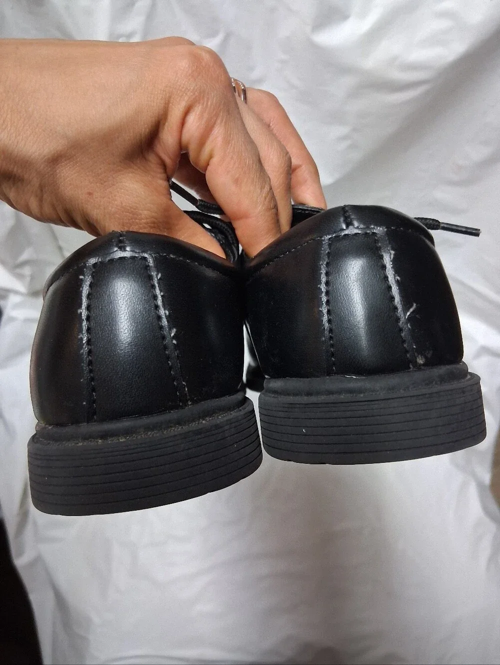 Stacy Adams Kids Black Leather Lace-Up Derby Shoes Size 11M Preowned